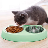 2-in-1 Stainless Steel Bowls – Serve Food & Water in One Sturdy, Slip-Proof Station!
