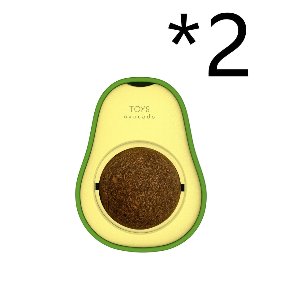 Avocado Catnip Toy – 360° Rotating Self-Cleaning Mint Ball for Cats.