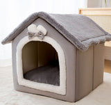 Self-Warming Foldable Dog House – Winter-Proof Pet Cave Bed