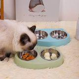 2-in-1 Stainless Steel Bowls – Serve Food & Water in One Sturdy, Slip-Proof Station!